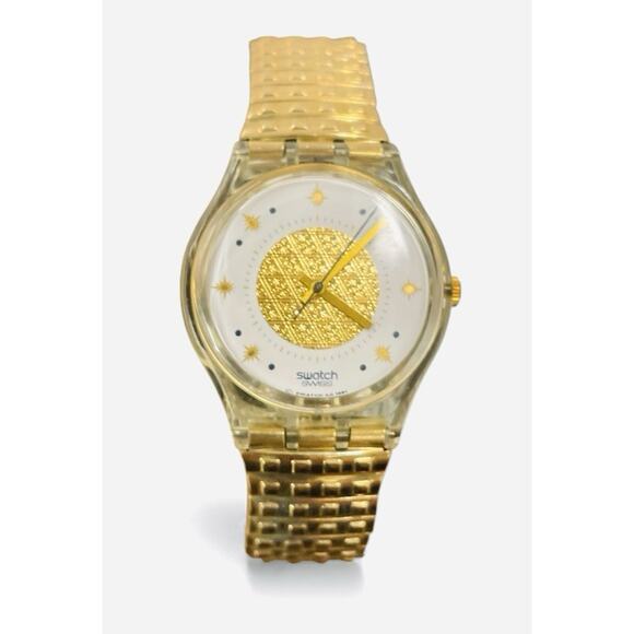 Swatch Watch GOLDEN WALTZ GK142 1992 Standard Gents Designed By Giorgio Gali - Picture 1 of 8